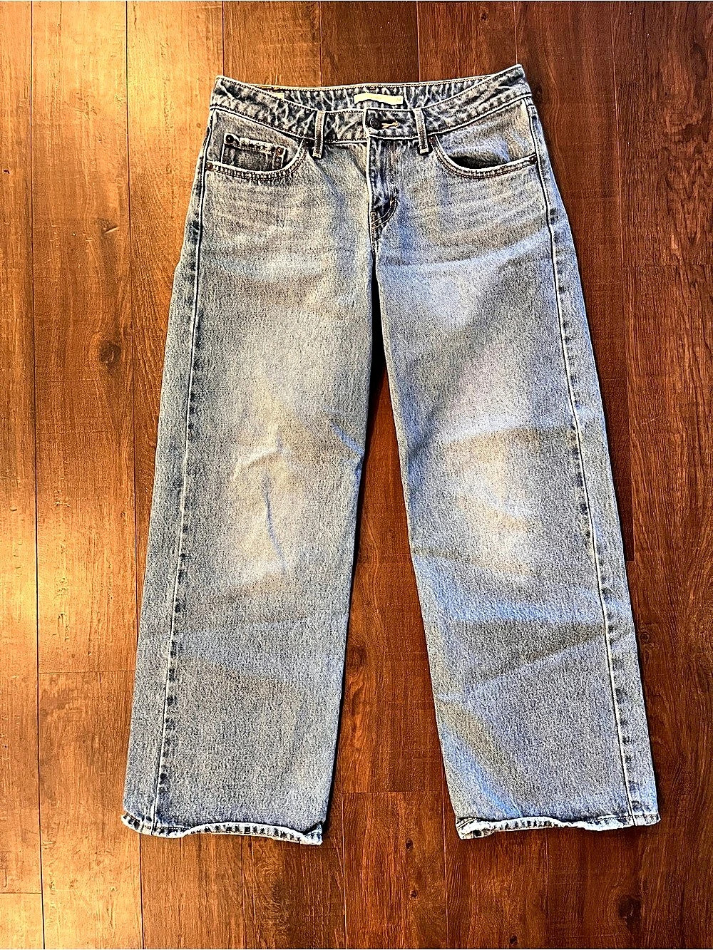 Levis Jeans Womens 28x30 Blue Premium Low Loose Light Wash Relaxed Straight
